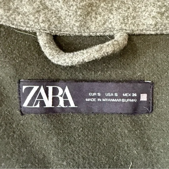 Zara Women’s Oversized Shacket Shirt Jacket Green Size SM grunge outdoor fall - Picture 6 of 9